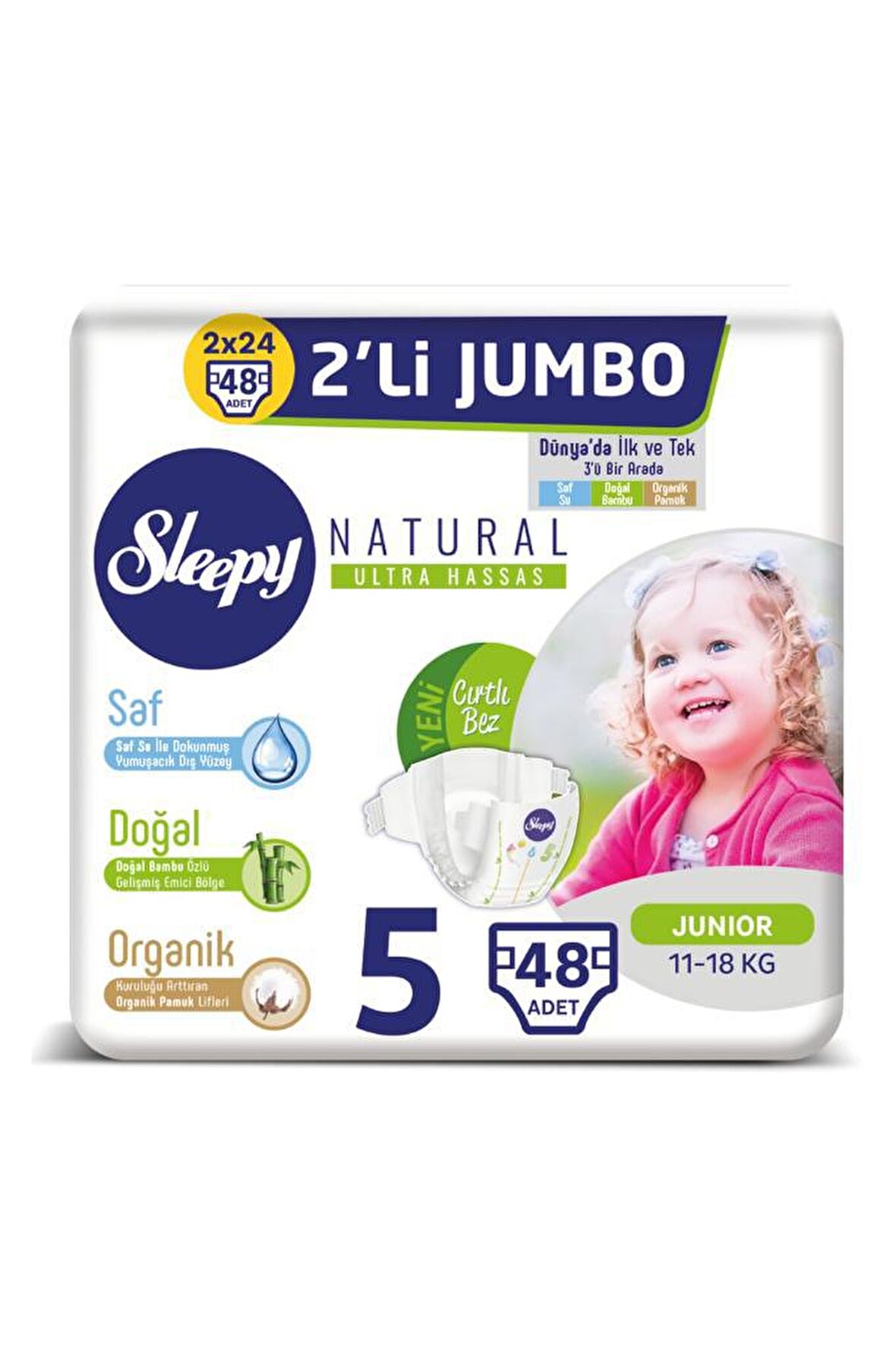 Sleepy 2Li Cırtlı Jumbo Junior 48 Li