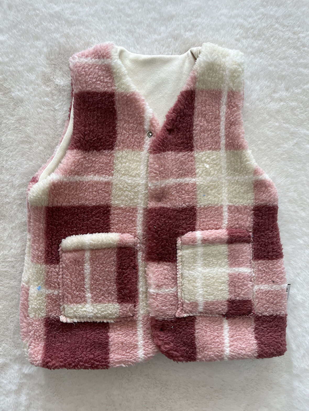 Ekose Desen Kalın Yelek