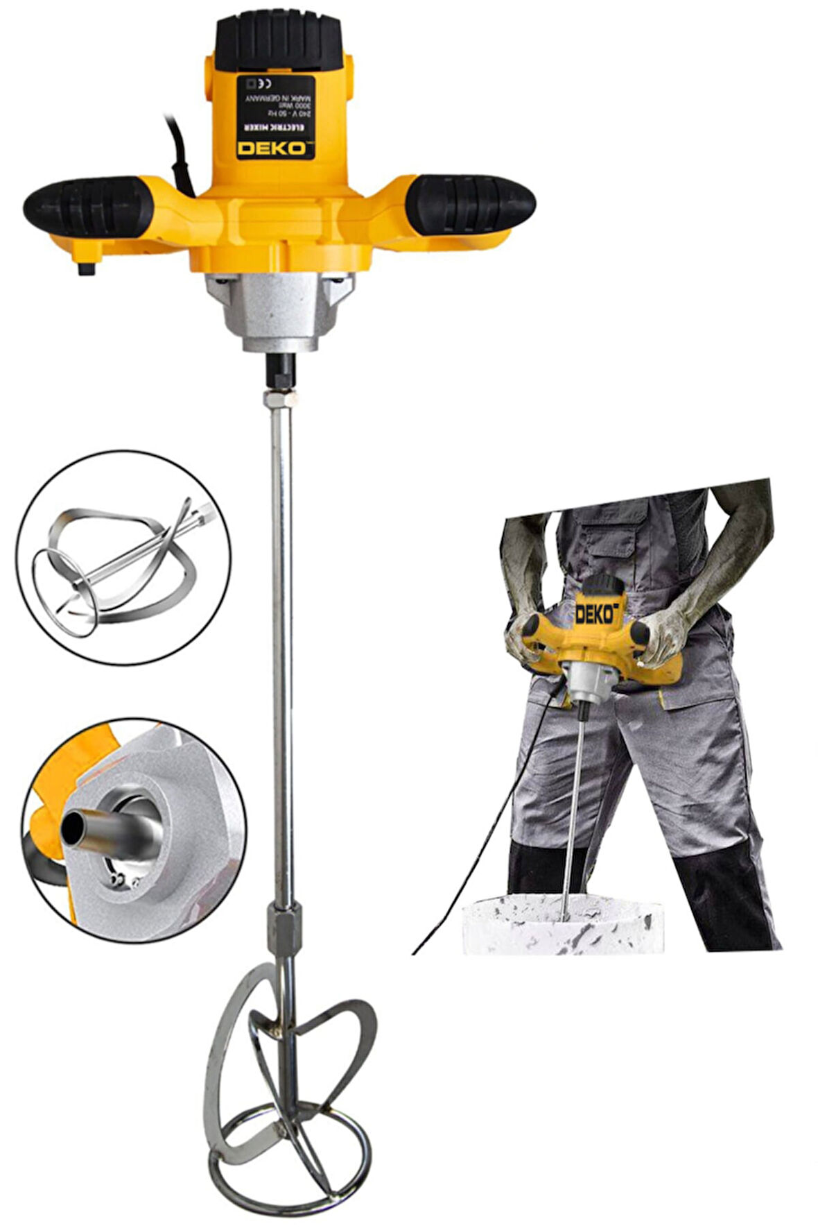 Dkt1530 3000 Watt Bakır Sargı Hybrid Motor 6 Kademeli Alçı Boya Ve Harç Karıştırıcı Mikser