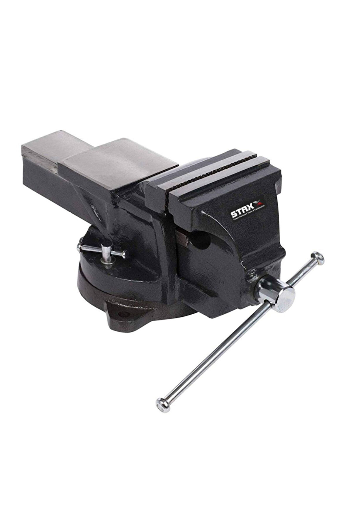 Staxx Pro 100mm 4" 360" Dönerli Taban Dövme Çelik Sabit Tezgah Masa Mengenesi Madeın Germany