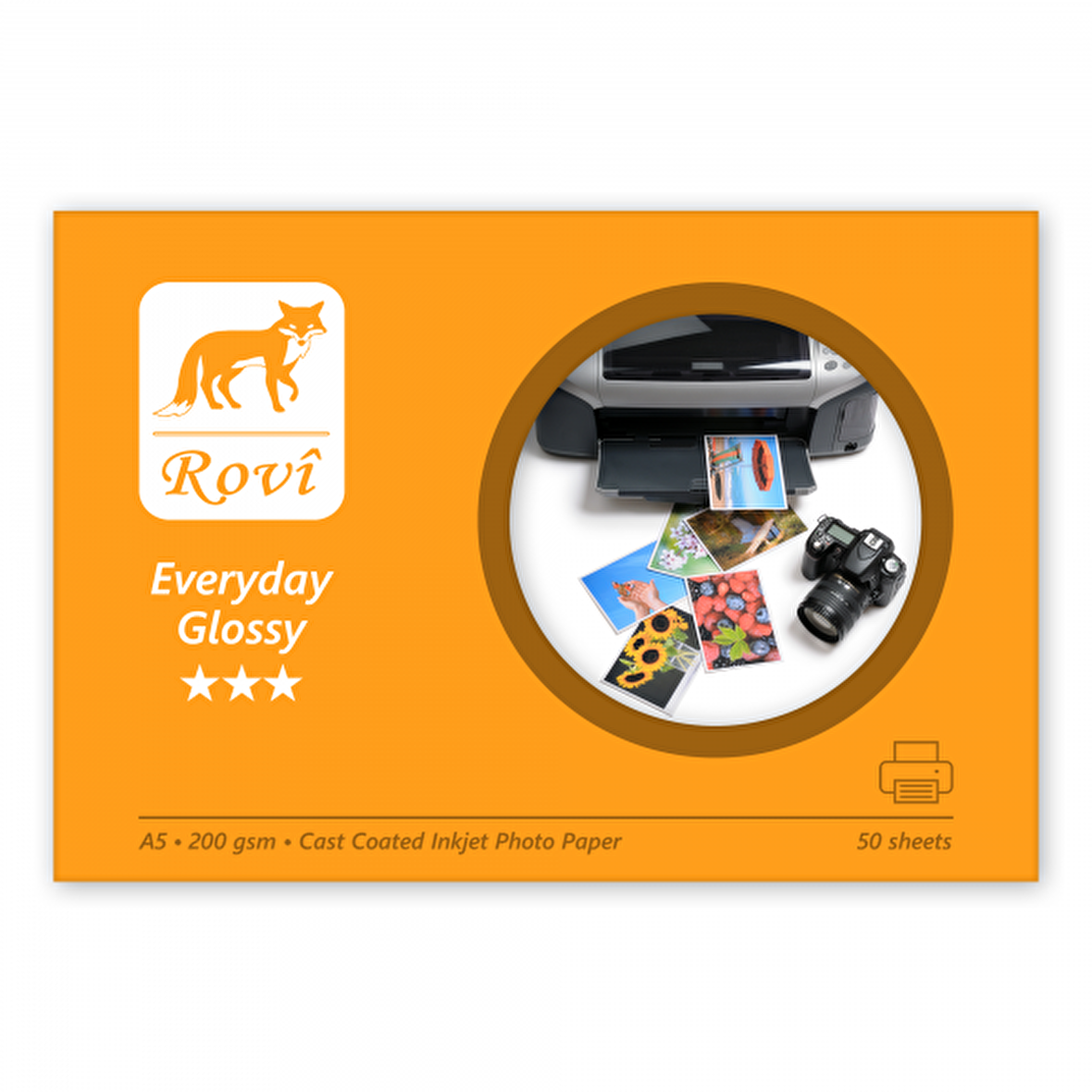 Rovi Everyday Parlak Fotoğraf Kağıdı 200gsm 50yp 15x21  Epson Canon Hp Uyumlu