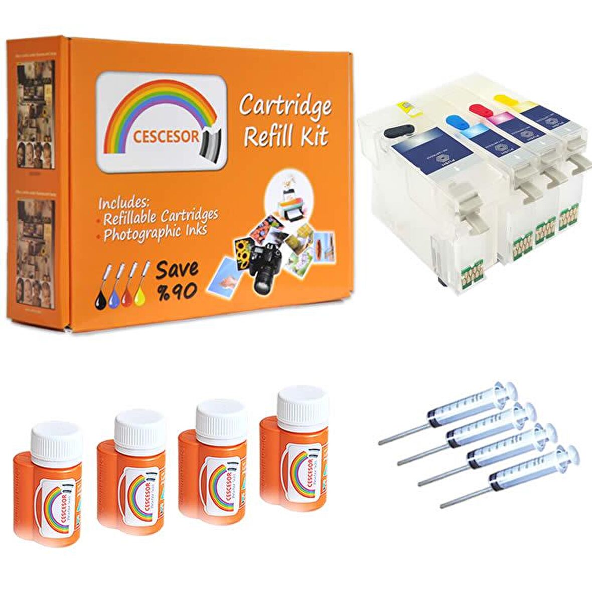 Epson 27XL (T2711-T2714) Uyumlu Kartuş Dolum Seti - 4 Renk
