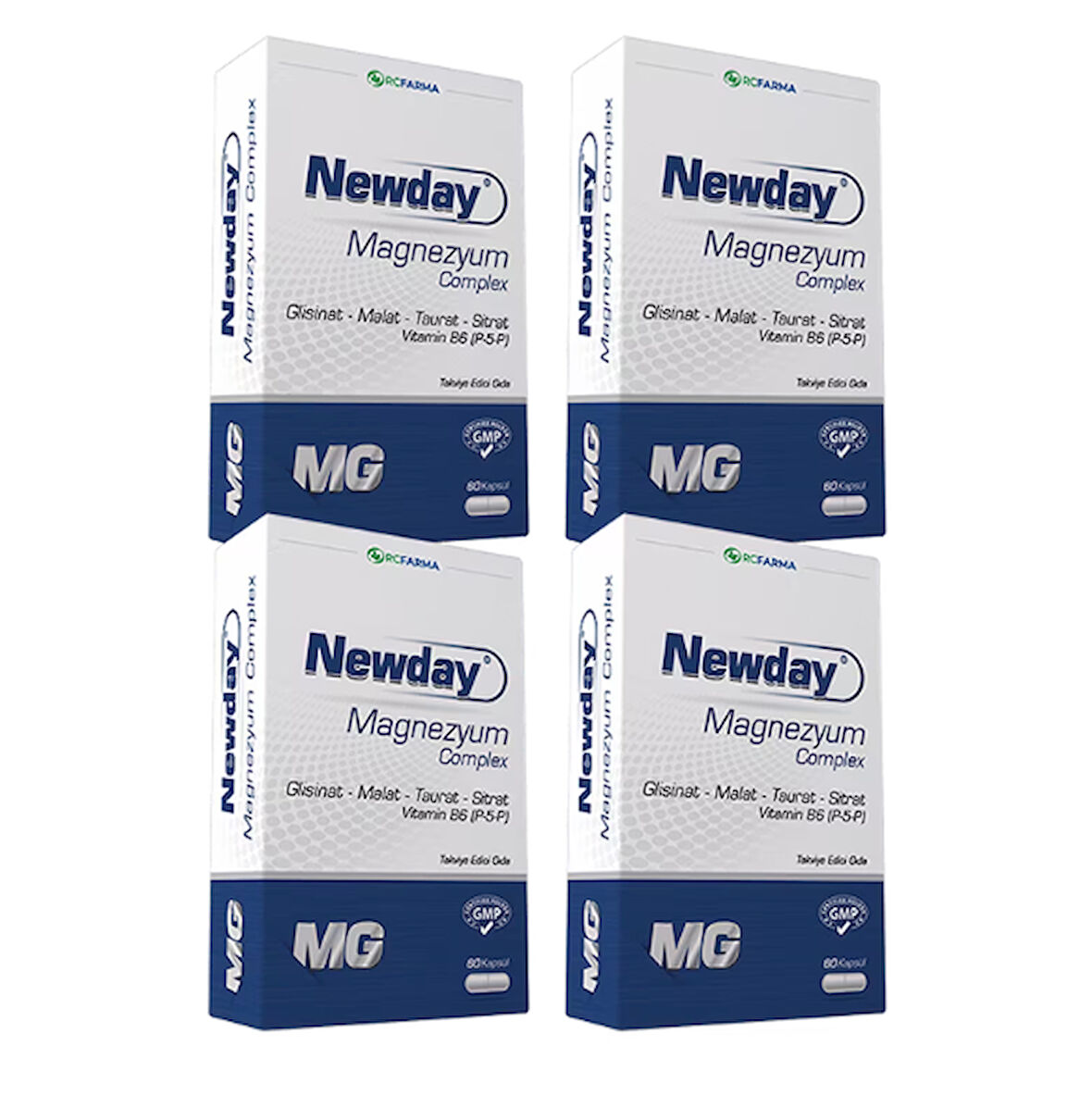 newday Magnezyum Complex Vitamin B6, 60 Kapsül x 4 Adet