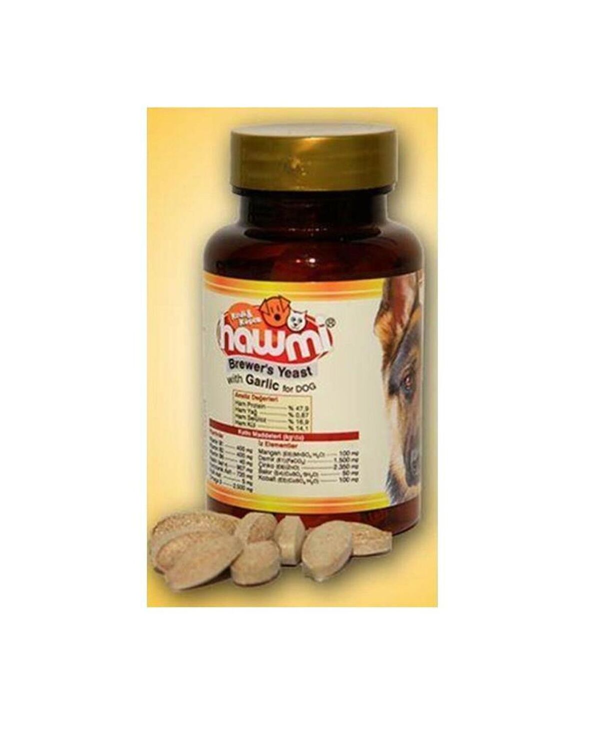 Hawmi Brewer’s Yeast Garlic Sarımsak ve Maya Köpekler İçin 60 Tablet