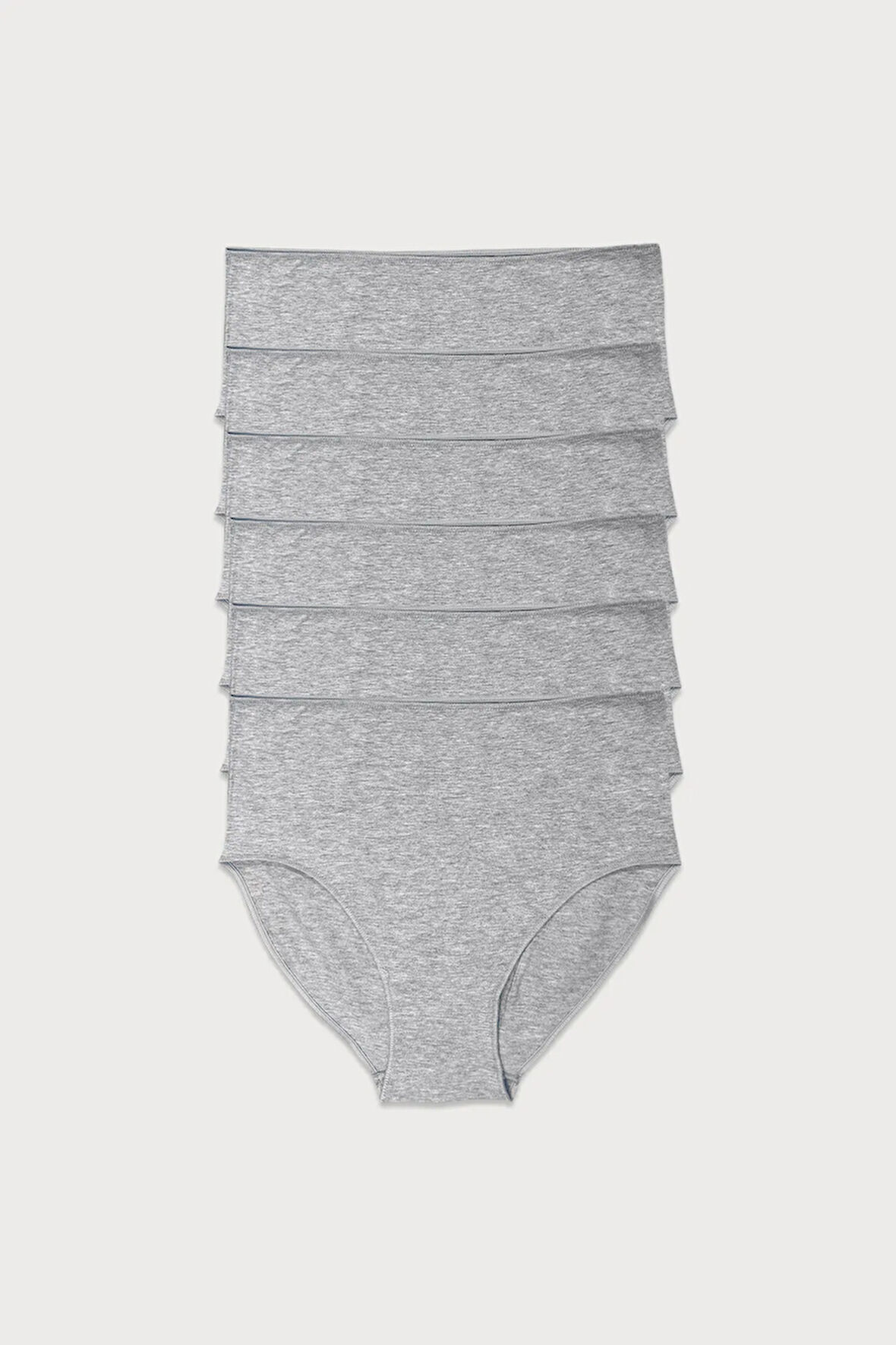 Kadın Siyah Beyaz Gri 6 Lı Paket Modal Yüksek Bel Slip Külot 1955