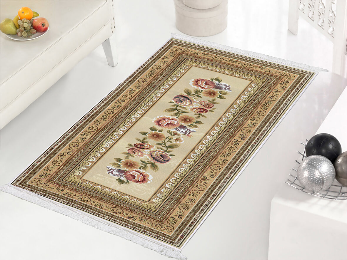 Dekoreko İpek Halı Dijital Saçaklı 1836 Desen 1