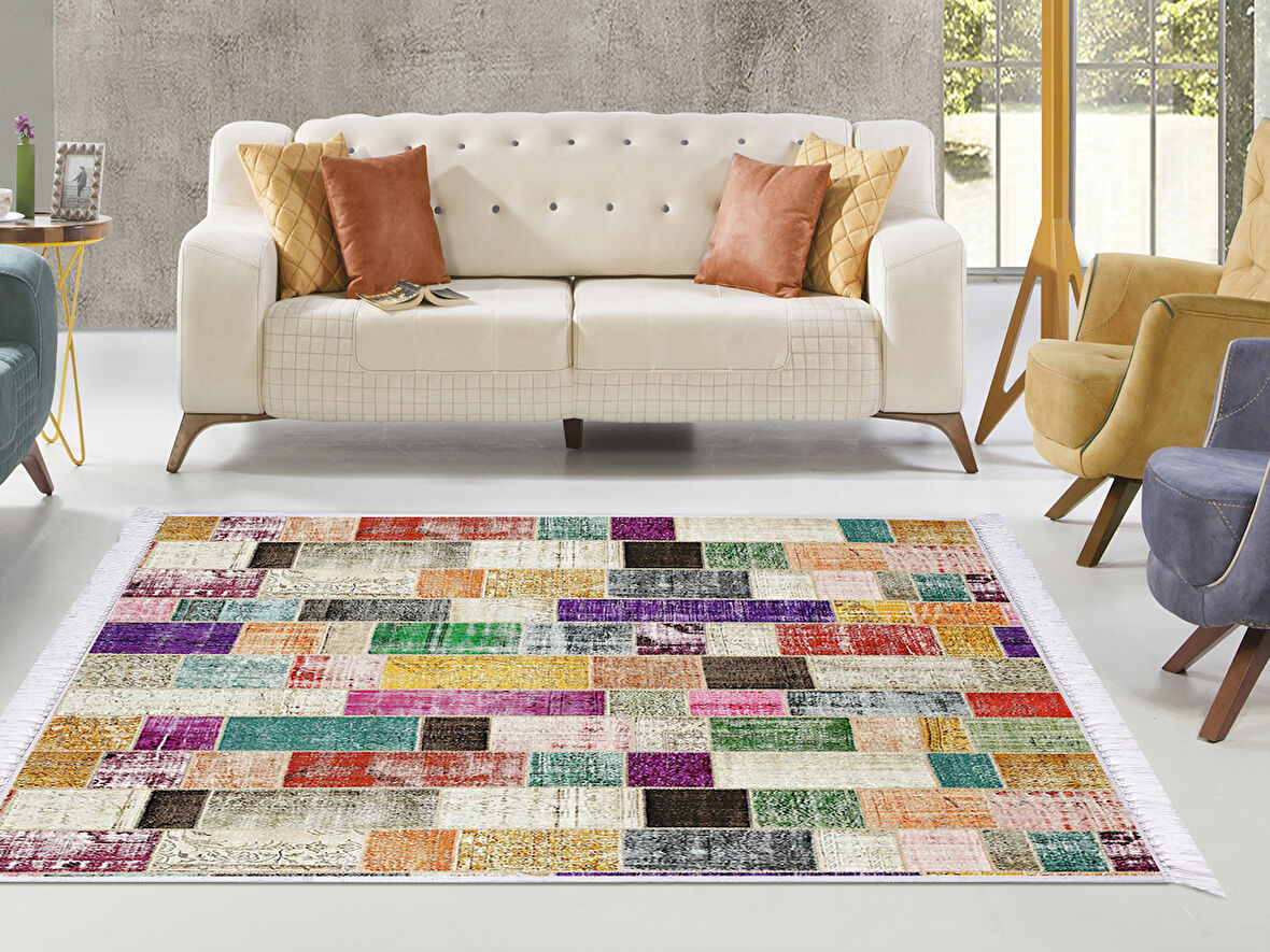 Dekoreko İpek Halı Dijital Saçaklı 1879 Desen 1