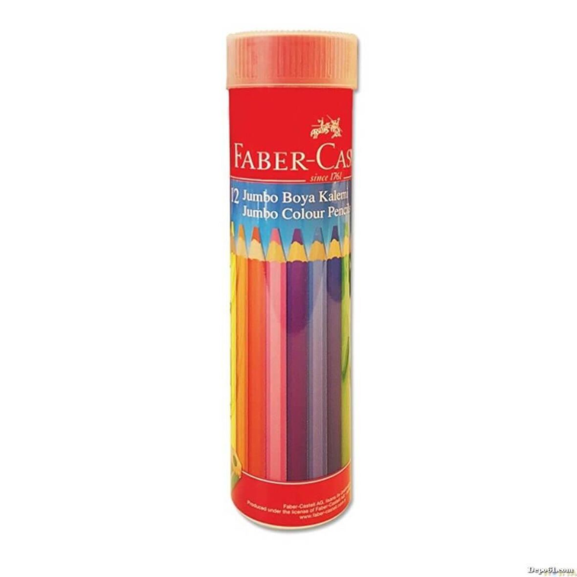 Faber-Castell Boya Kalemi 12 Renk Jumbo Tam Boy Tüp