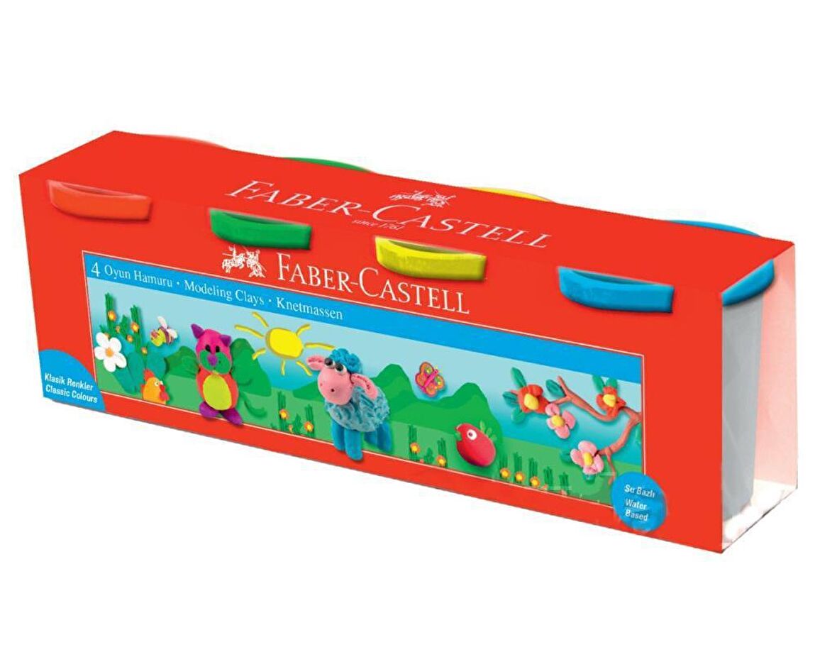 FABER CASTELL OYUN HAMURU 4 RENK KLASİK RENK 360 G