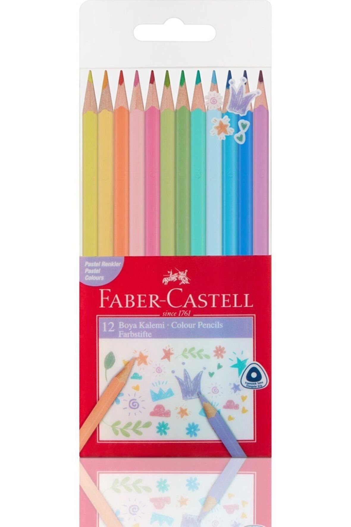 Faber-castell Pastel Renkler Üçgen Kuru Boya 12'li, (fsc)