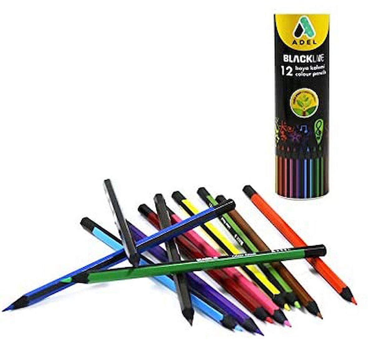 Adel Blackline Metalik Kuru Boya Teneke Kutu 12Li