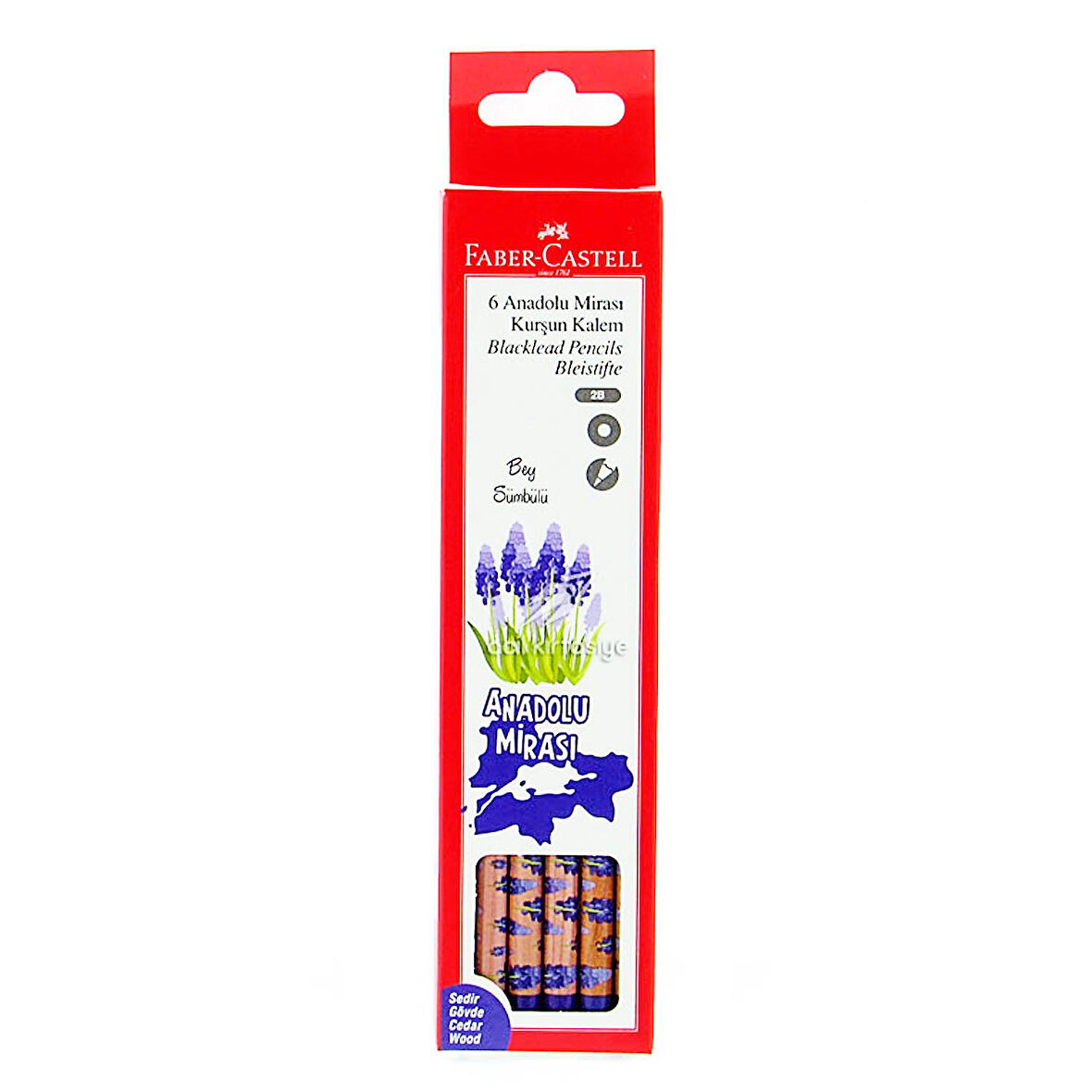 Faber-Castell Anadolu Mirası Bey Sümbülü 2B Kurşun Kalem 6 Adet