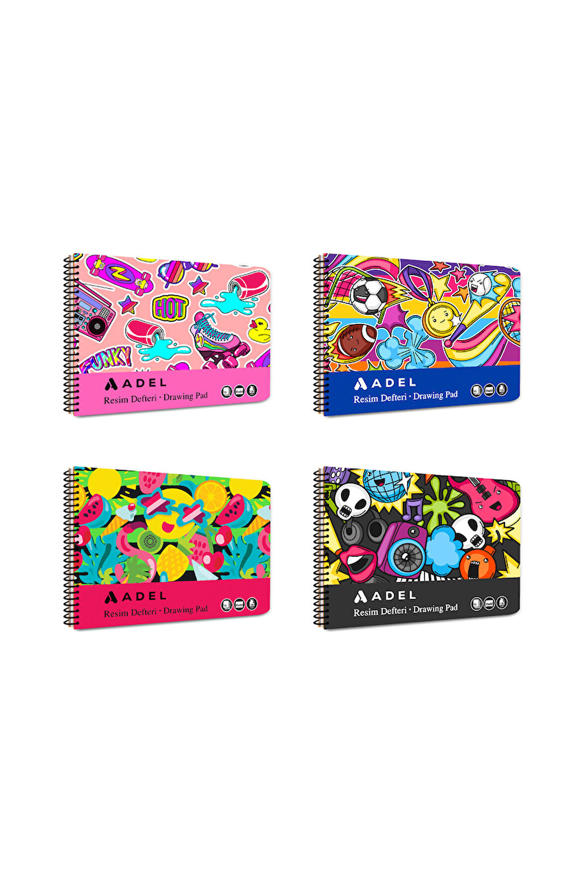 Resim Defteri Fun Karton Kapak 35x50, 15Yp,90g Kağıt,Perforajlı Sayfa (Karma Renk Gönderilir)