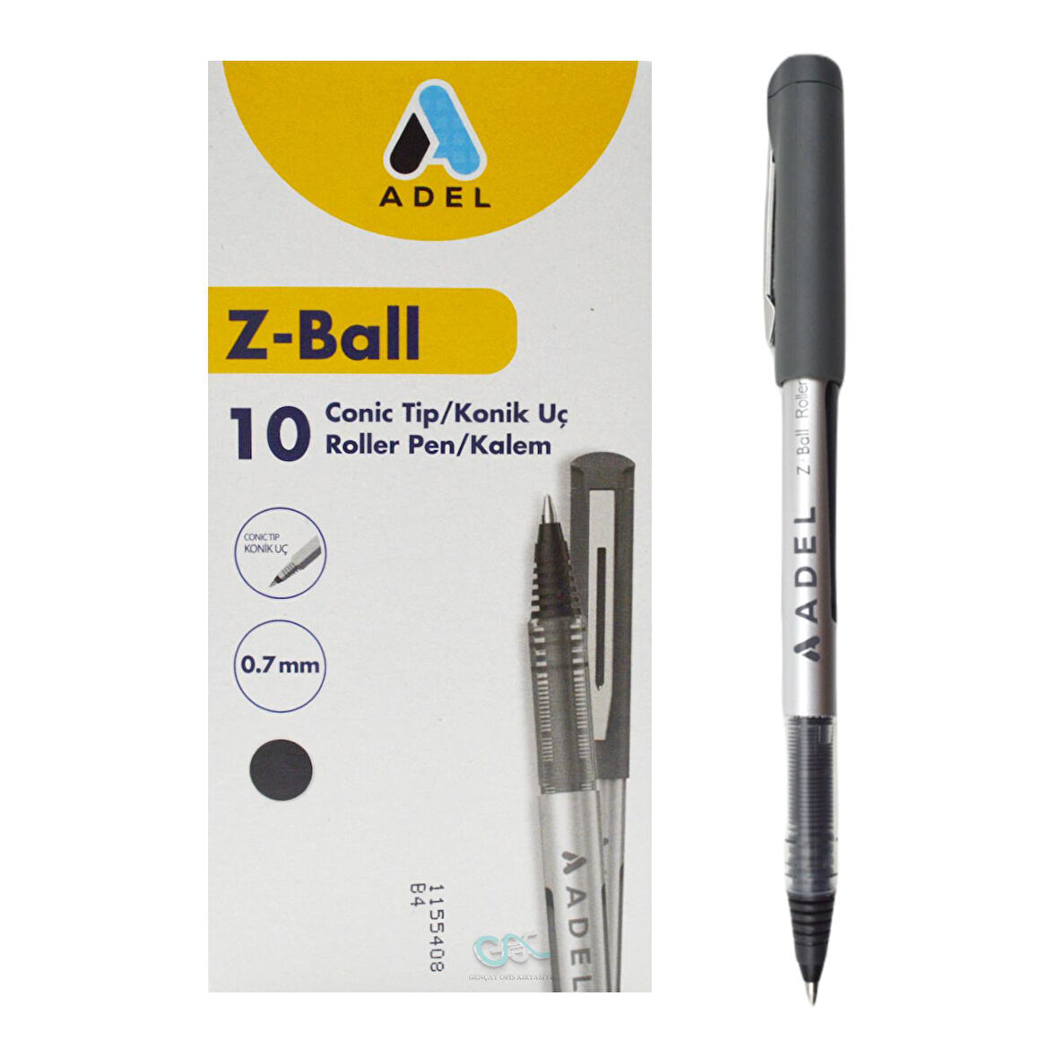 Adel Z-Ball Roller Kalem 0.7 mm Siyah 10 Adet