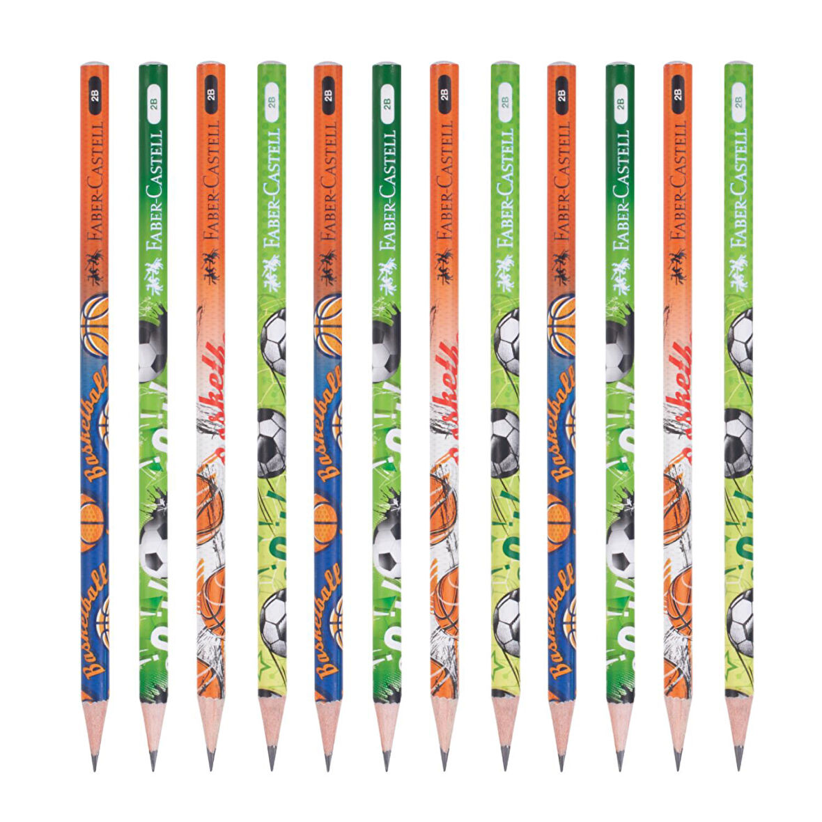 Faber-Castell Spor Desenli 2B Kurşun Kalem 12 Adet 16881