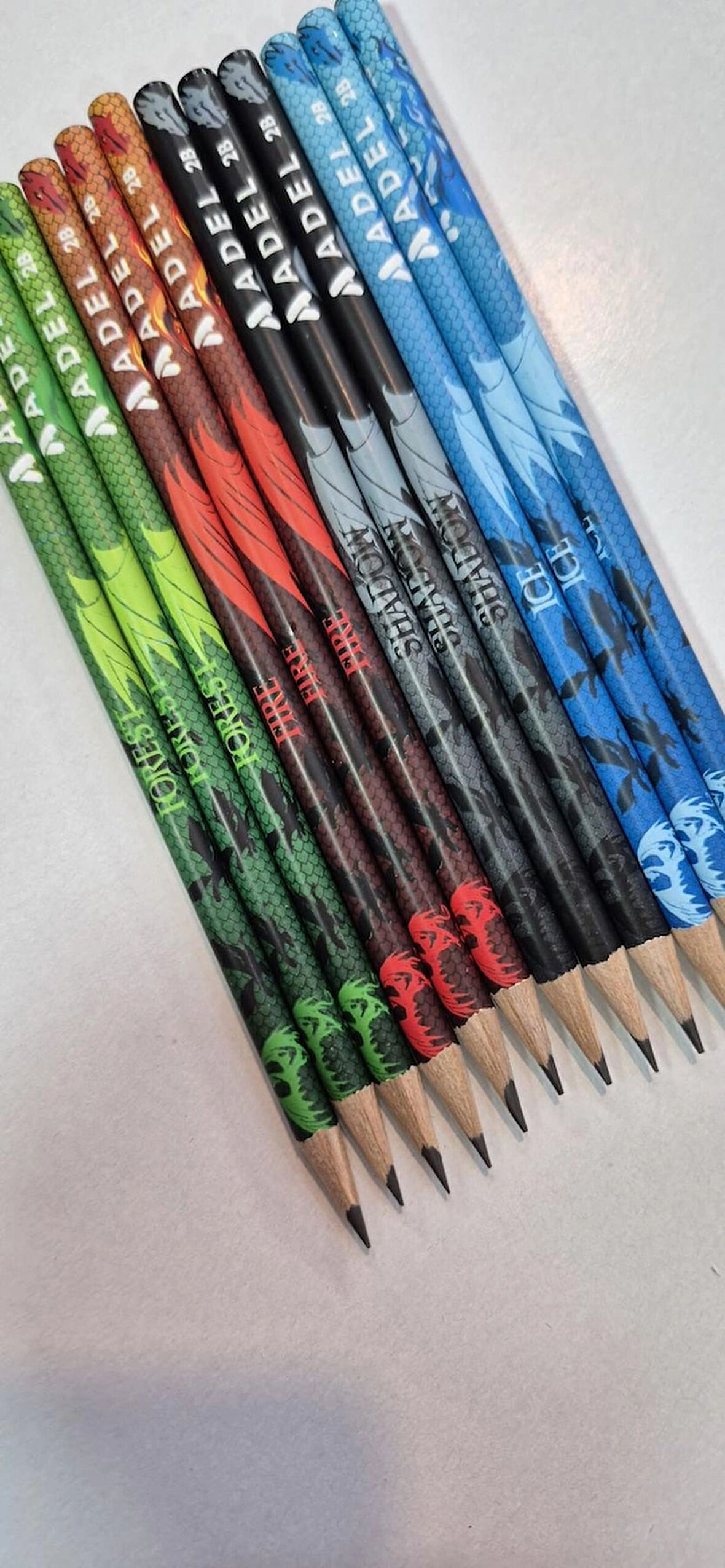 Adel Ejderhalar Modeli 12 Adet Kurşun Kalem 2B