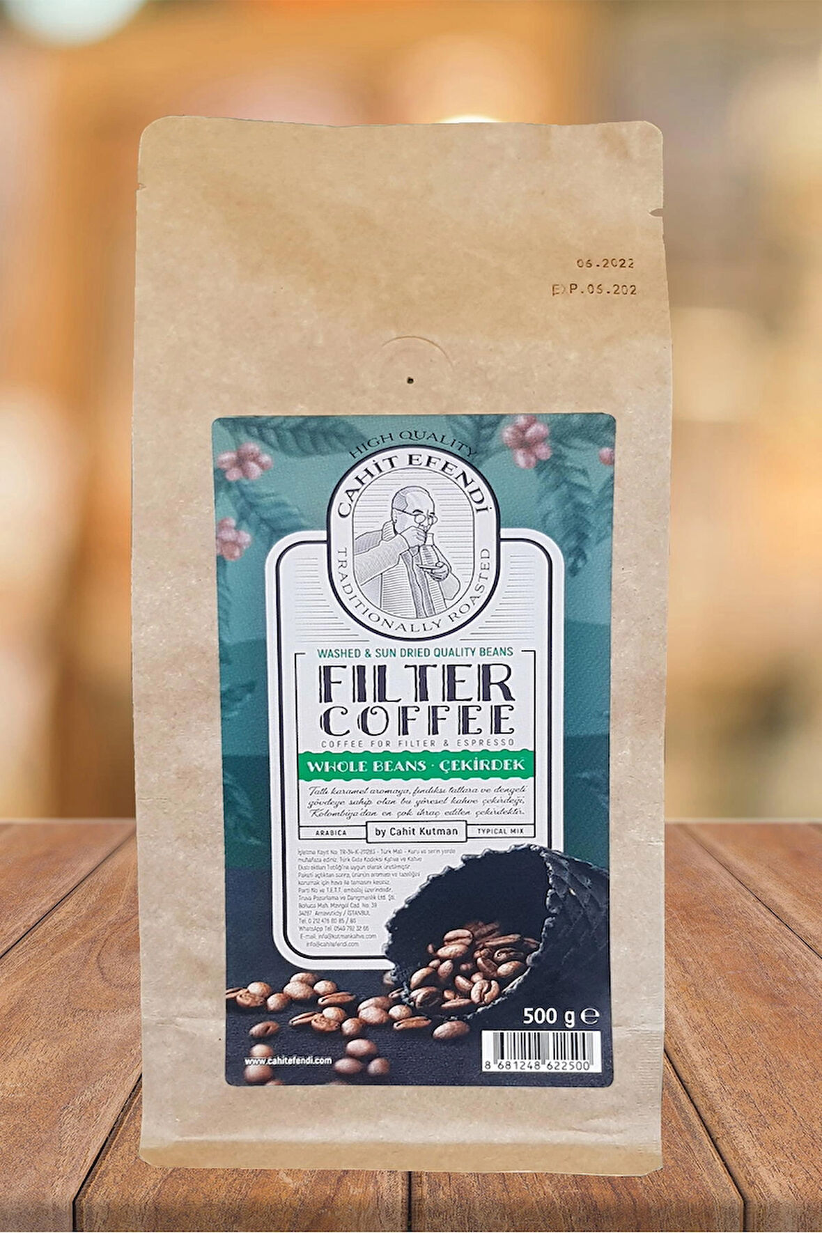 Cahit Efendi Kahveleri Öğütülmemiş Çekirdek 500 Gr. Filtre Ve Espresso