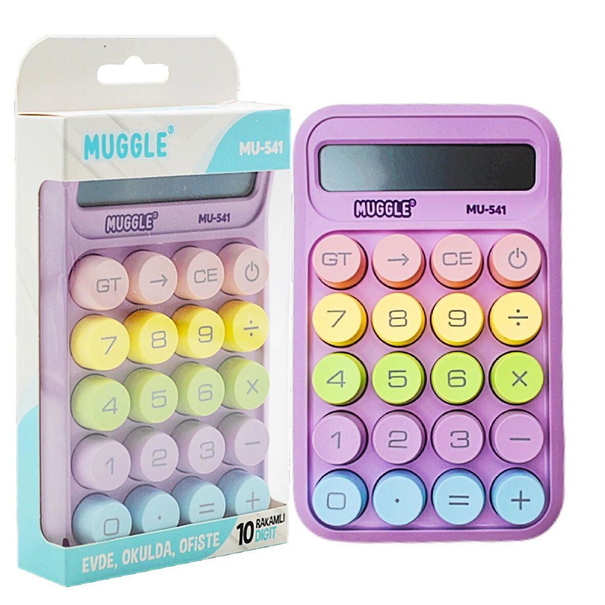 Muggle MU-541 Masaüstü 10 Haneli  Pilli Hesap Makinesi Mor 