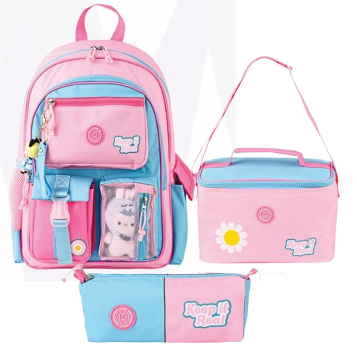 Muggle 3 Bölmeli Funny 2020 Okul Sırt Çantası + Beslenme Çantası + Kalemlik