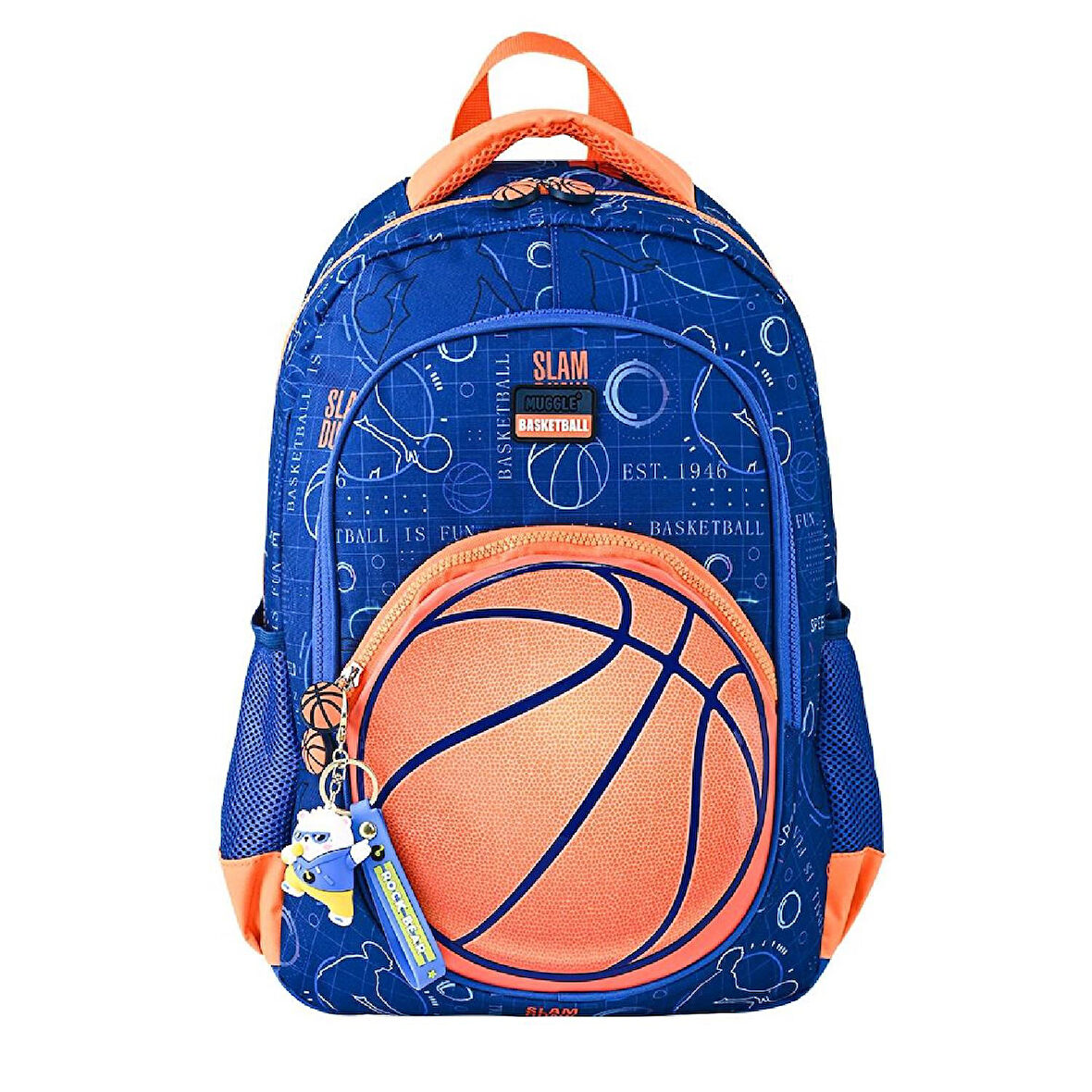Muggle 3 Bölmeli Basketball Okul Sırt Çantası Mavi (MU-5880)