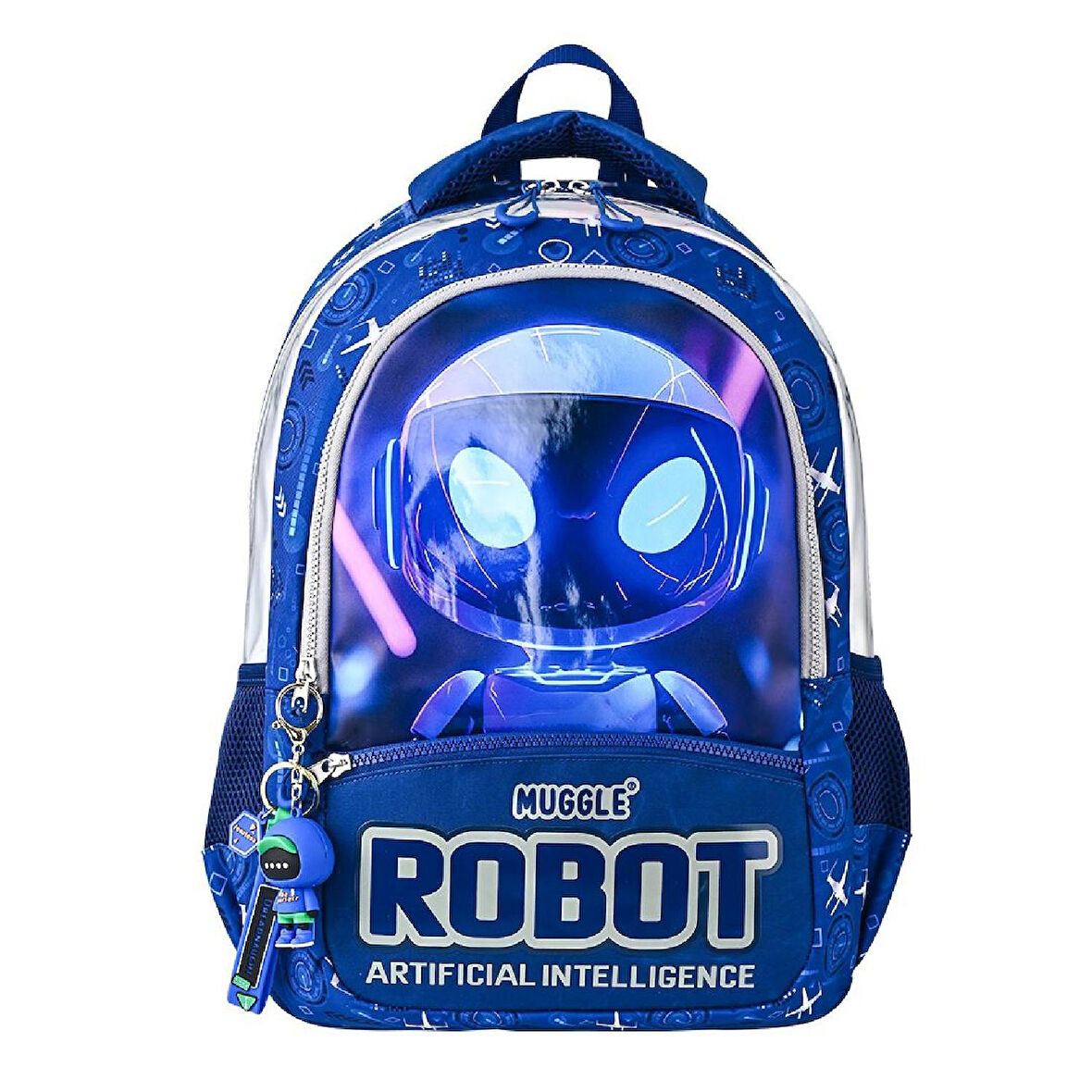Muggle 3 Bölmeli Robot Okul Sırt Çantası Lacivert (MU-5904)