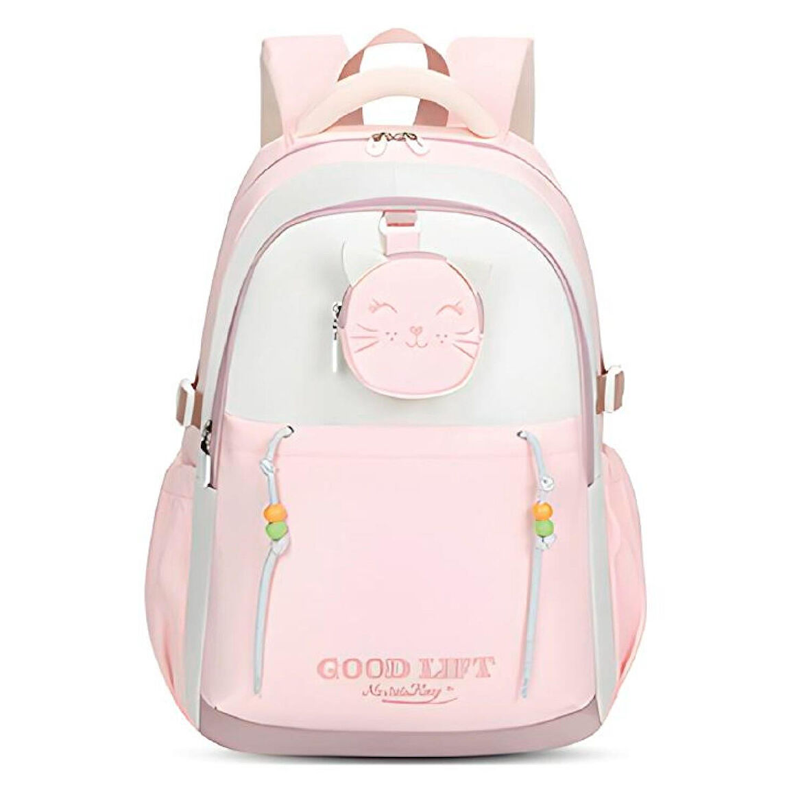 Muggle 3 Bölmeli Good Lift Kolej Okul Sırt Çantası Pembe (MU-1605)