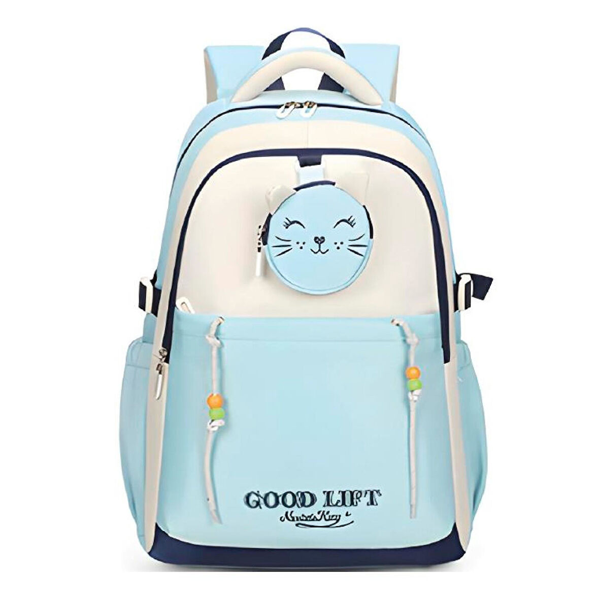 Muggle 3 Bölmeli Good Lift Kolej Okul Sırt Çantası Açık Mavi (MU-1629)