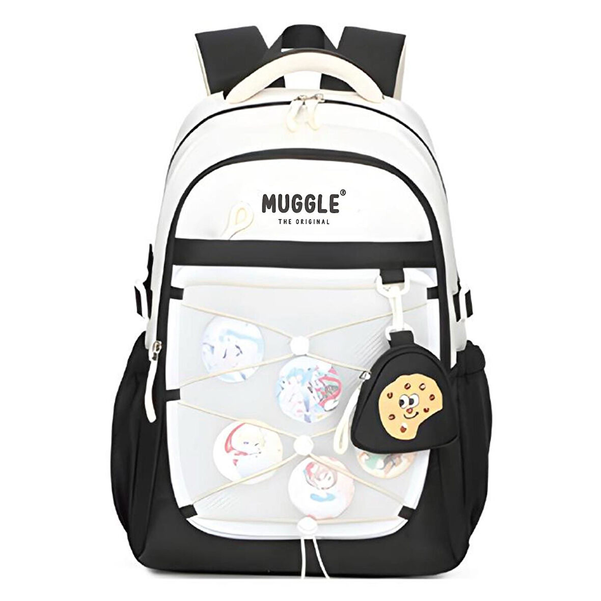 Muggle 3 Bölmeli Anime Girl Kolej Okul Sırt Çantası Siyah (MU-1988)