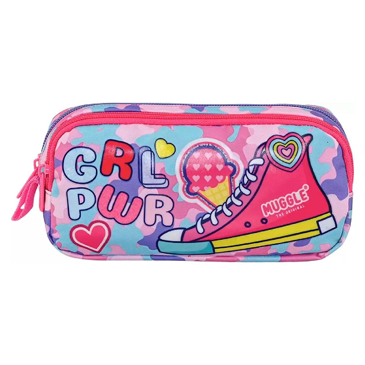 Muggle 2 Bölmeli Girl Power Kalemlik Pembe (MU-9016)