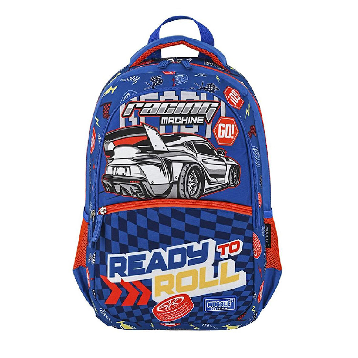 Muggle 3 Bölmeli Racing Machine Okul Sırt Çantası Lacivert (MU-9152)
