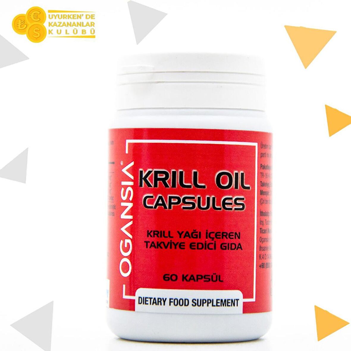 KRILL OIL Ogansia Kapsül Kril Yağı İçeren TAKVİYE EDİCİ GIDA