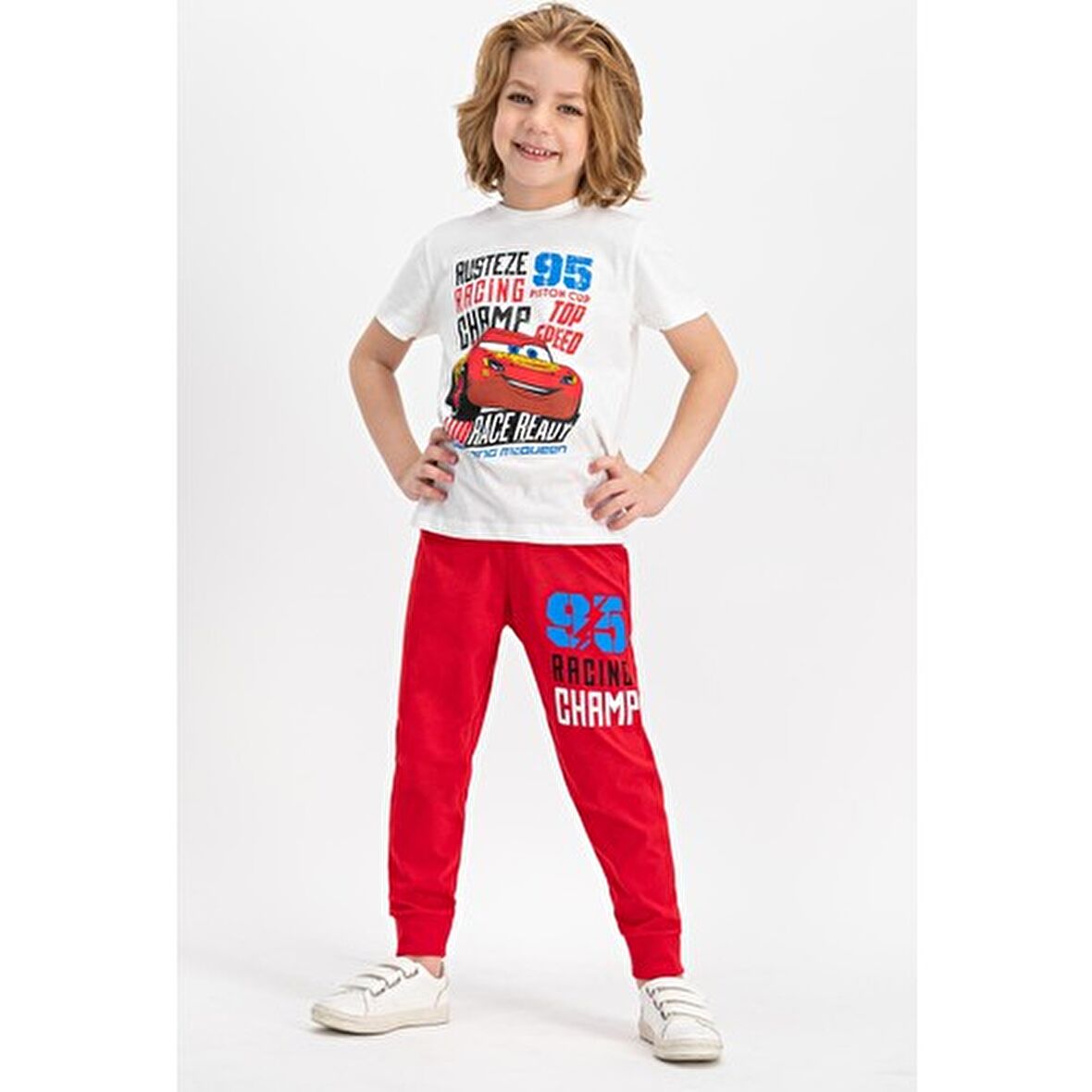 Cars Lisanslı Krem Erkek Çocuk Pijama Takımı