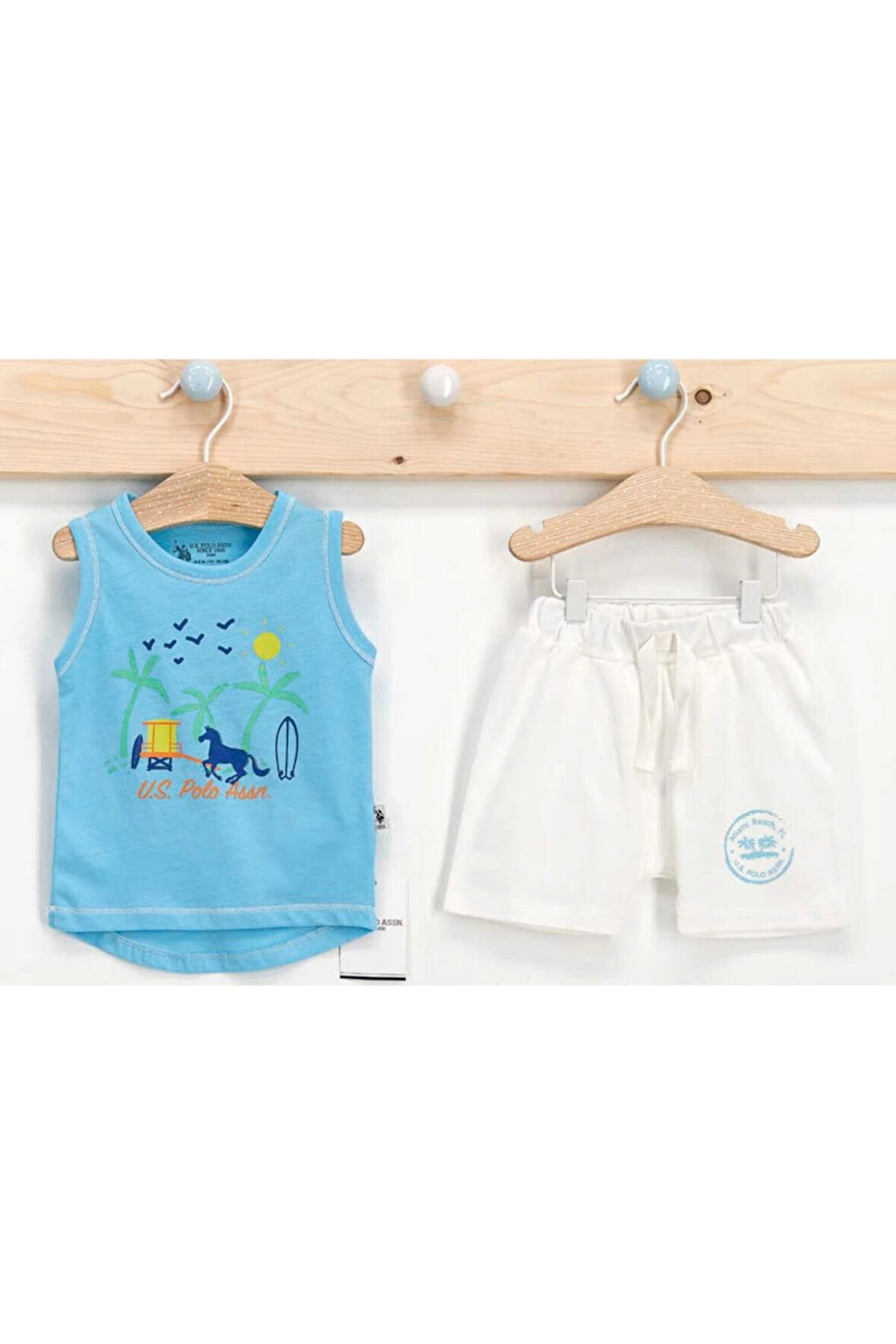 US POLO BEBEK 2 Lİ ATLET TAKIM - AQUA