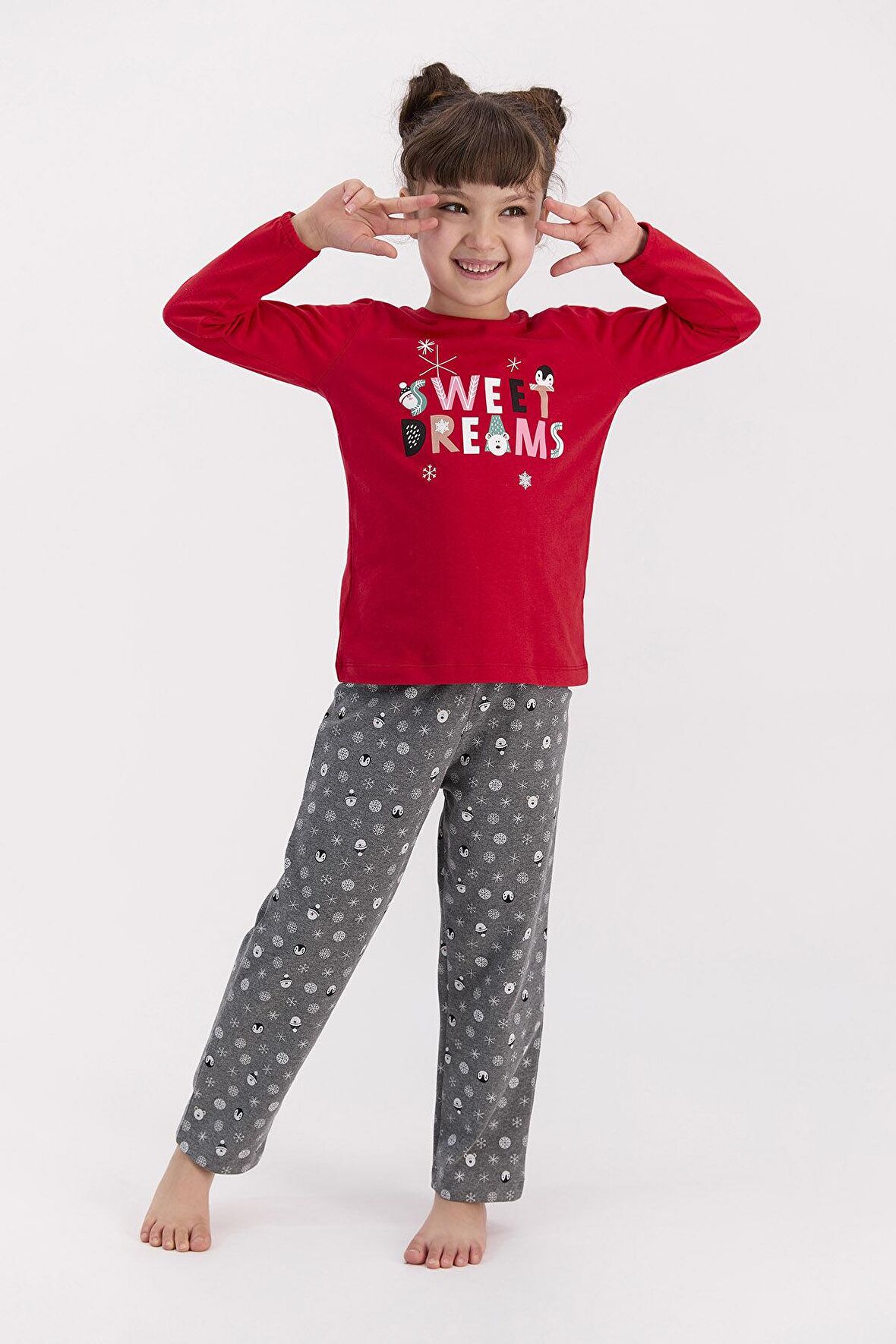 Rolypoly Sweat Dreams Kırmızı Kız Çocuk Pijama Takımı