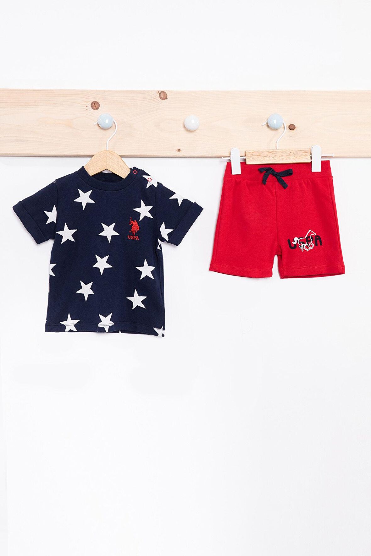U.S Polo Assn Stars Lacivert Erkek Bebek Kısa Kollu Takım