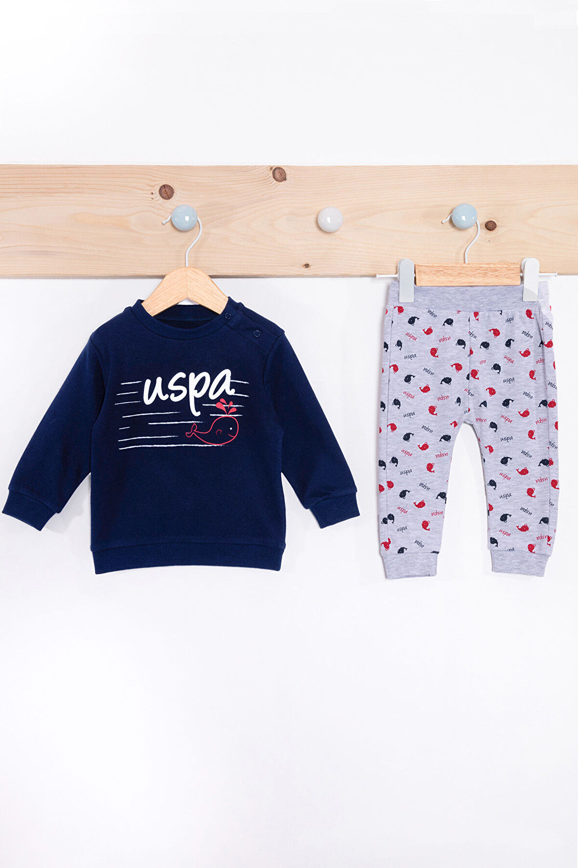 US. Polo Assn Fishes Lacivert Erkek Bebek Uzun Kollu Takım