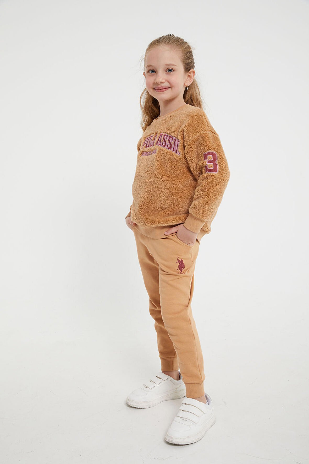 U.S. Polo Assn Lisanslı Camel Kız Çocuk Eşofman Takım
