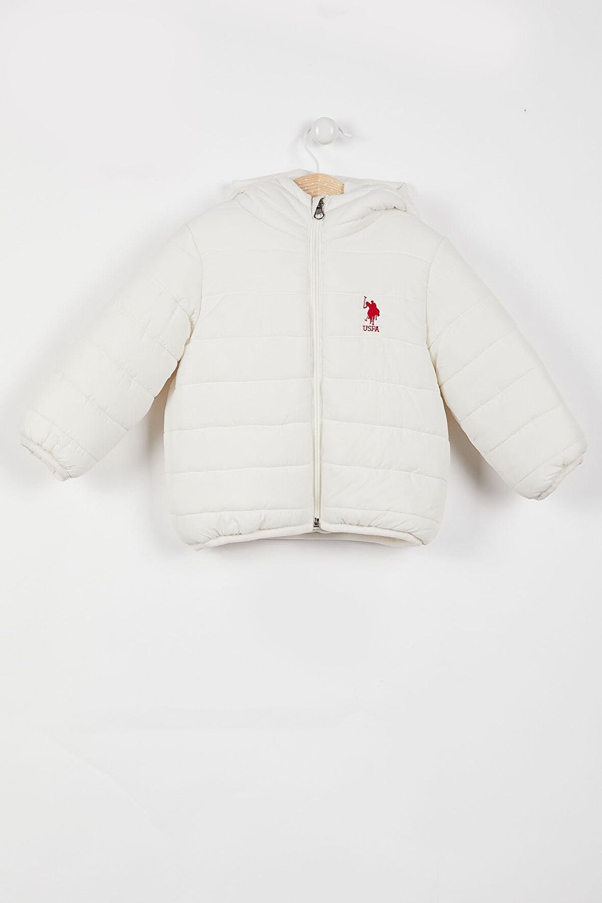 U.S. Polo Assn Lisanslı Ekru Bebek Mont