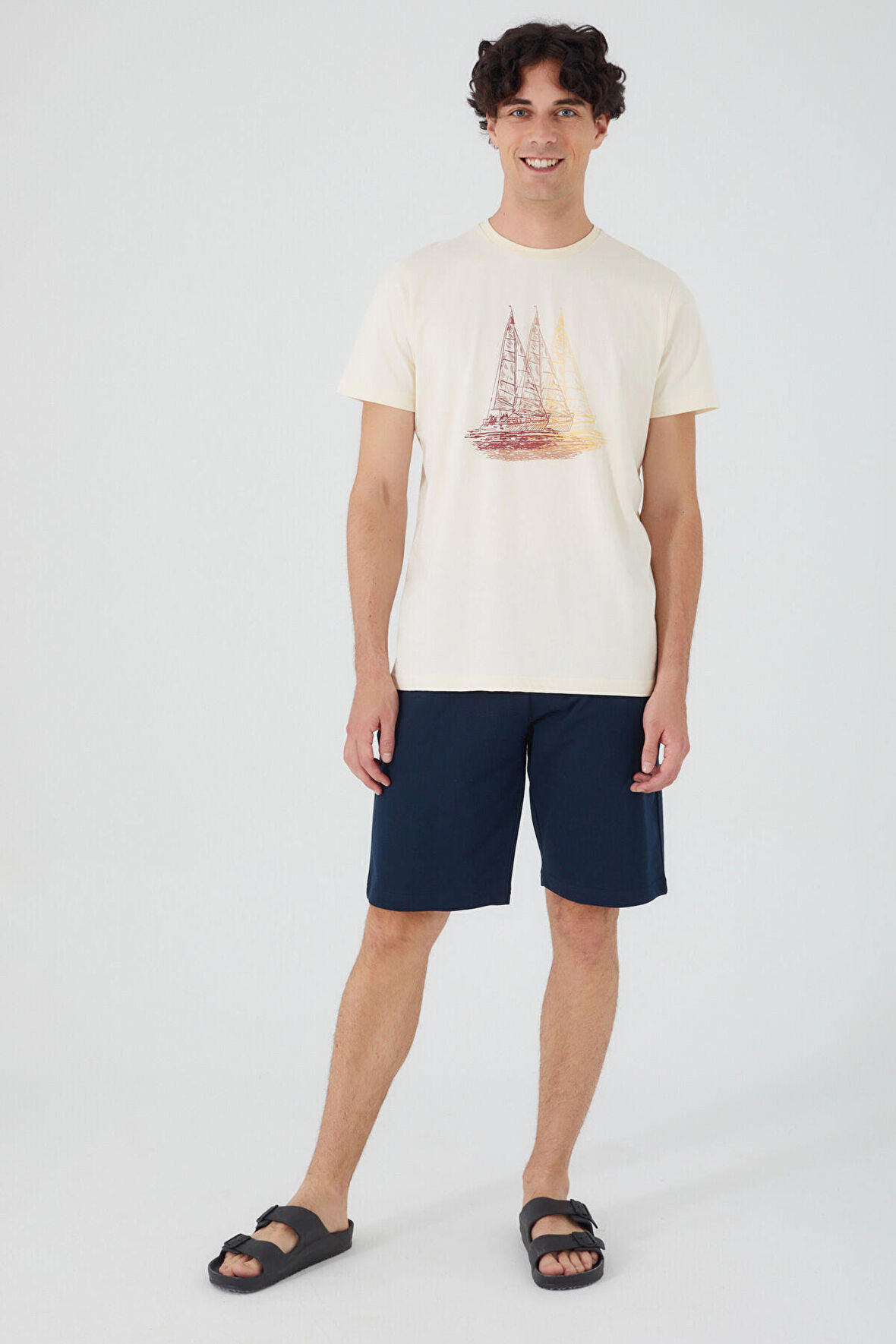 Arnetta Sailing And Sea Kırık Beyaz Erkek Bermuda Takım