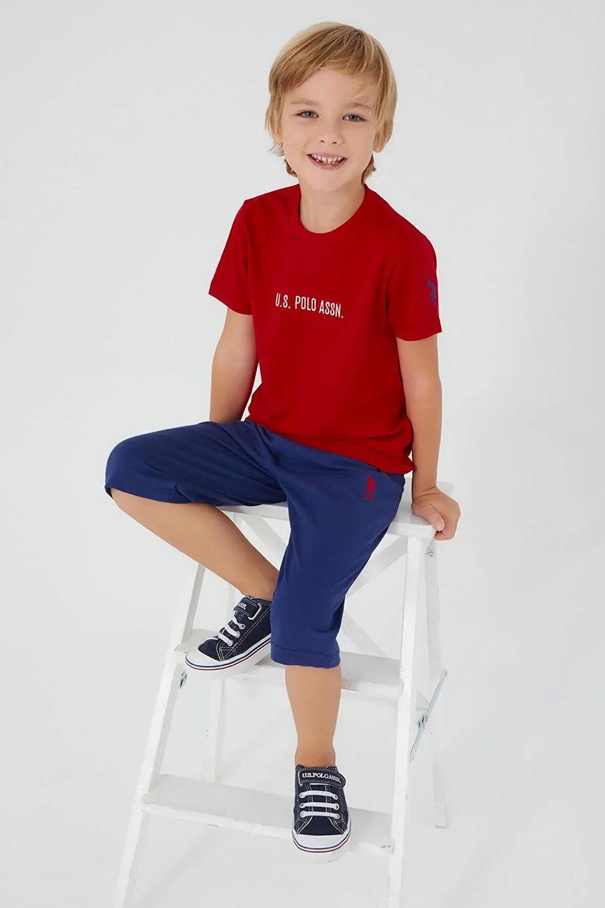 U.S. Polo Assn. U.s. Polo Assn Dark Red Texture Kırmızı Erkek Çocuk Kapri Takım
