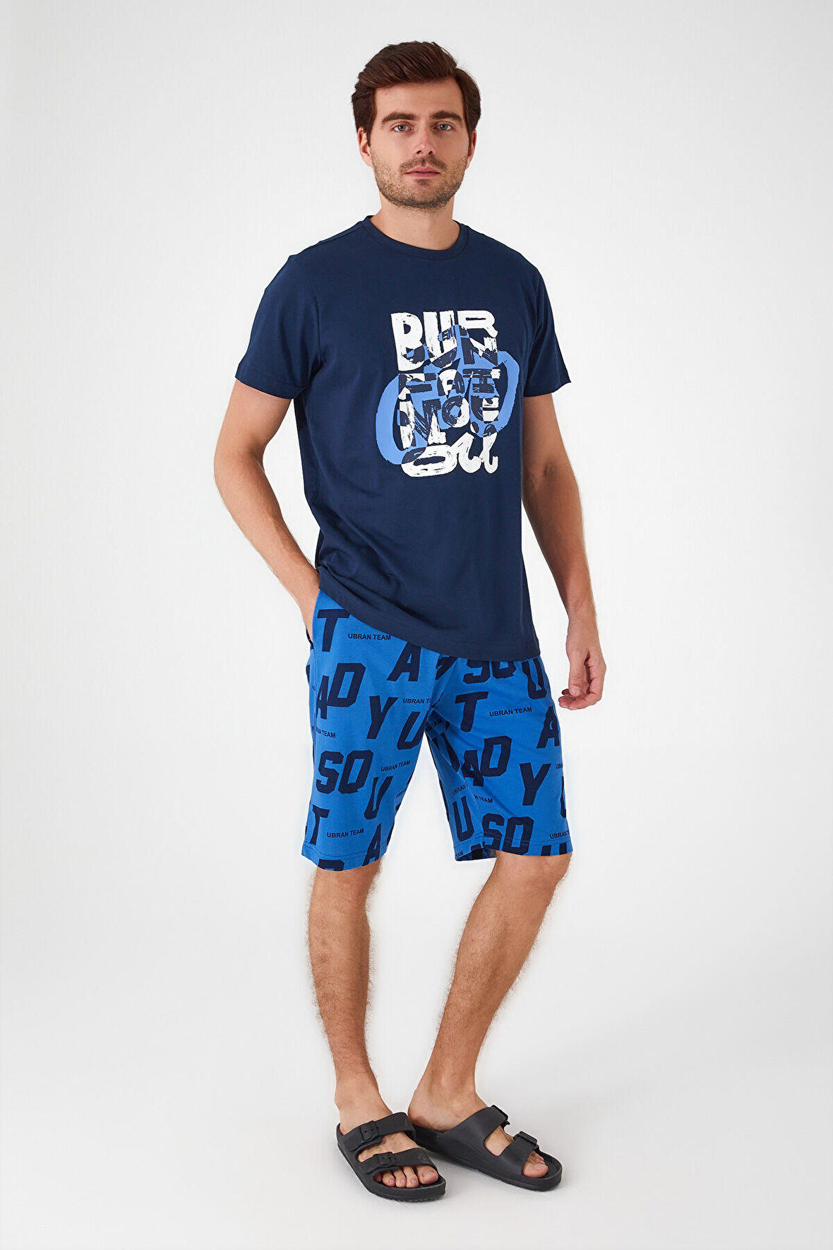 Rolypoly Burn Fat Not Oil Lacivert Erkek Bermuda Takım
