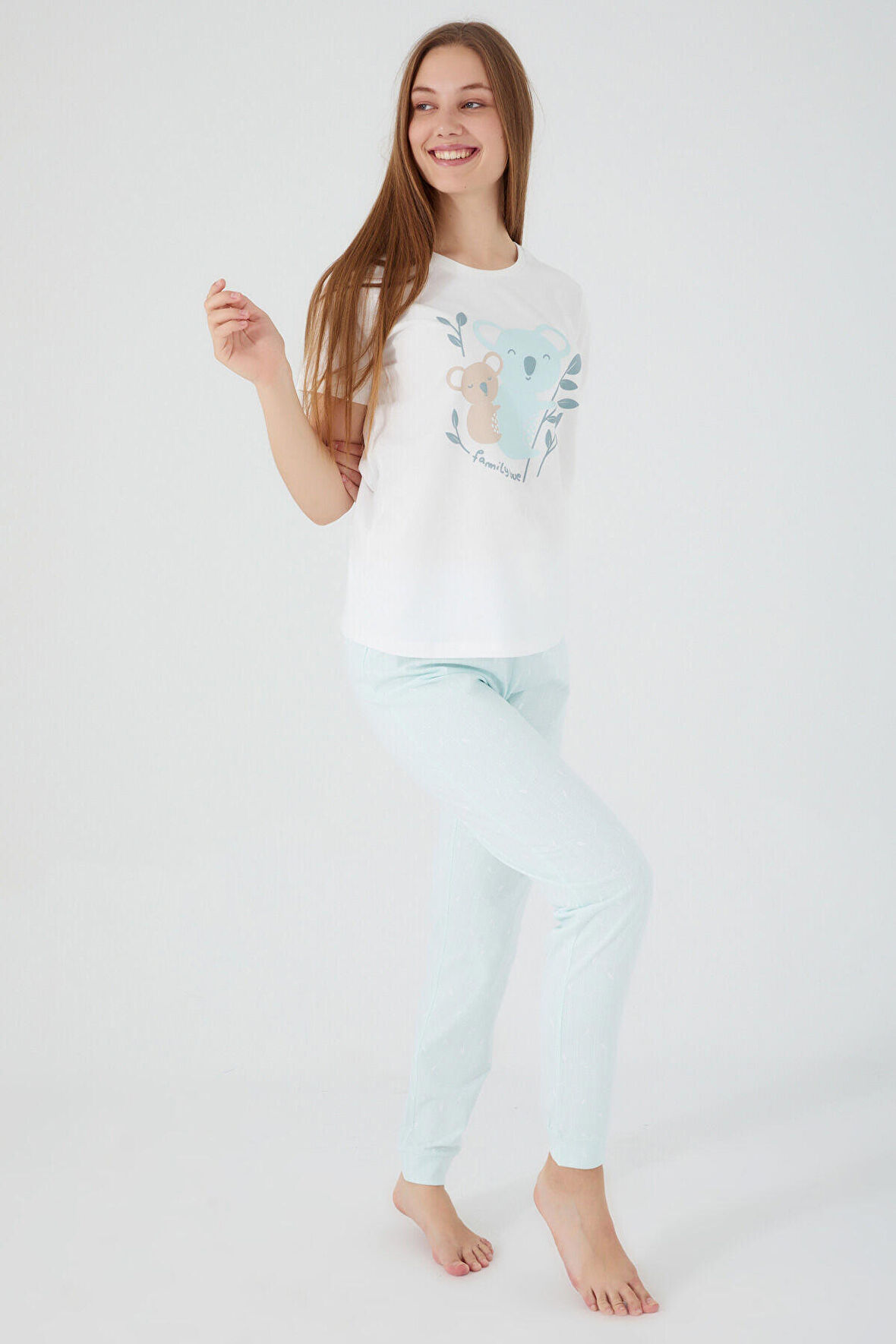 Rolypoly Bears Krem Kadın Kısa Kol Pijama Takım