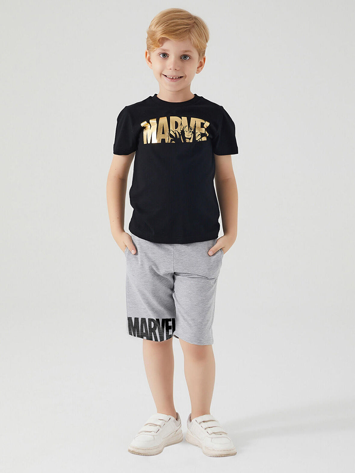 Marvel Erkek Çocuk Şortlu Takım 2-7 Yaş Siyah