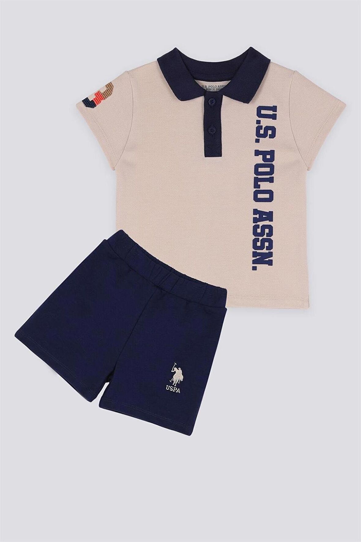 U.s. Polo Buğday Renk Bebek Polo Yaka Tshirt Takım