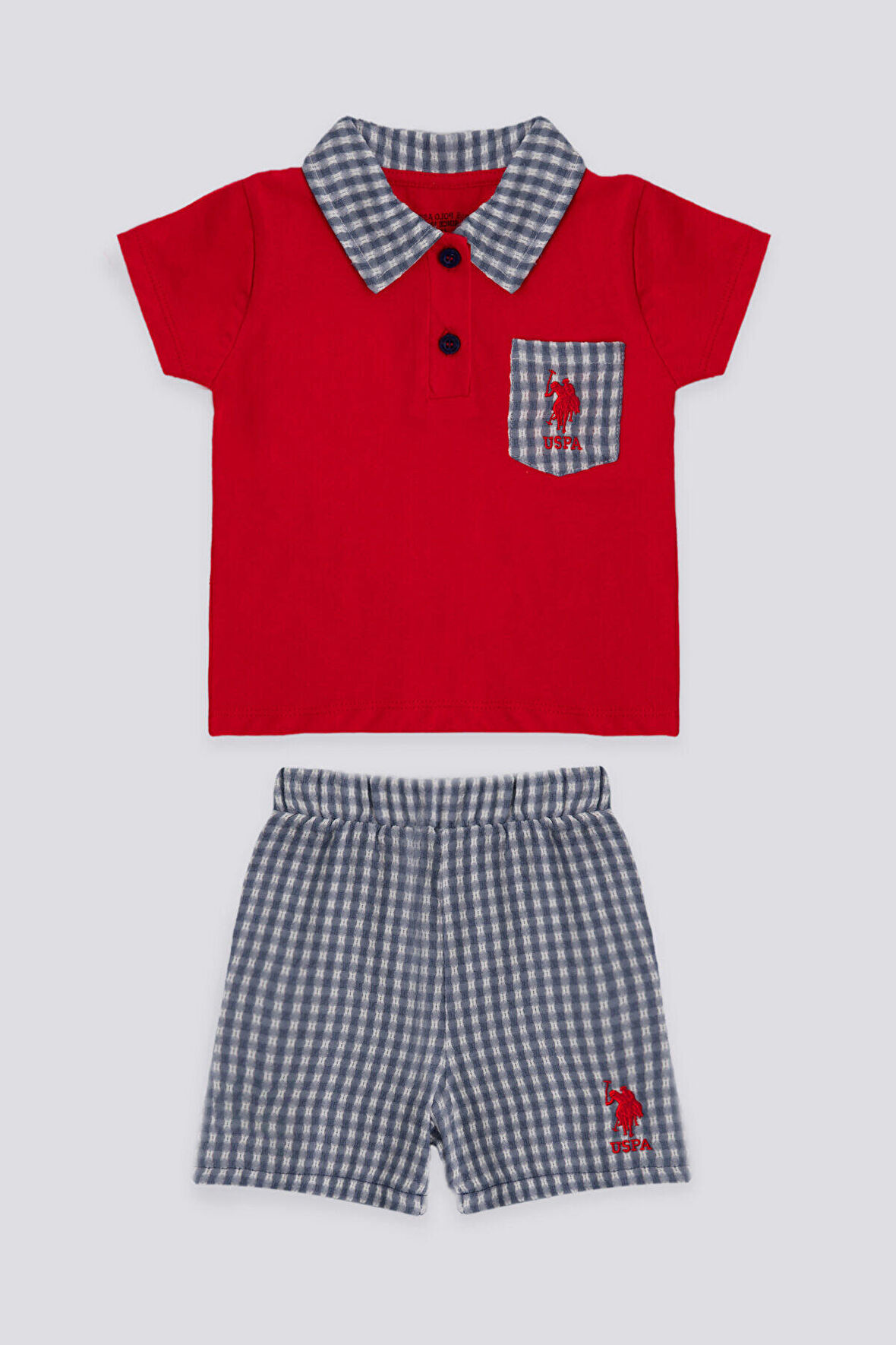 U.S. Polo Assn Cool Chic Kırmızı Bebek Polo Yaka Tshirt Takım