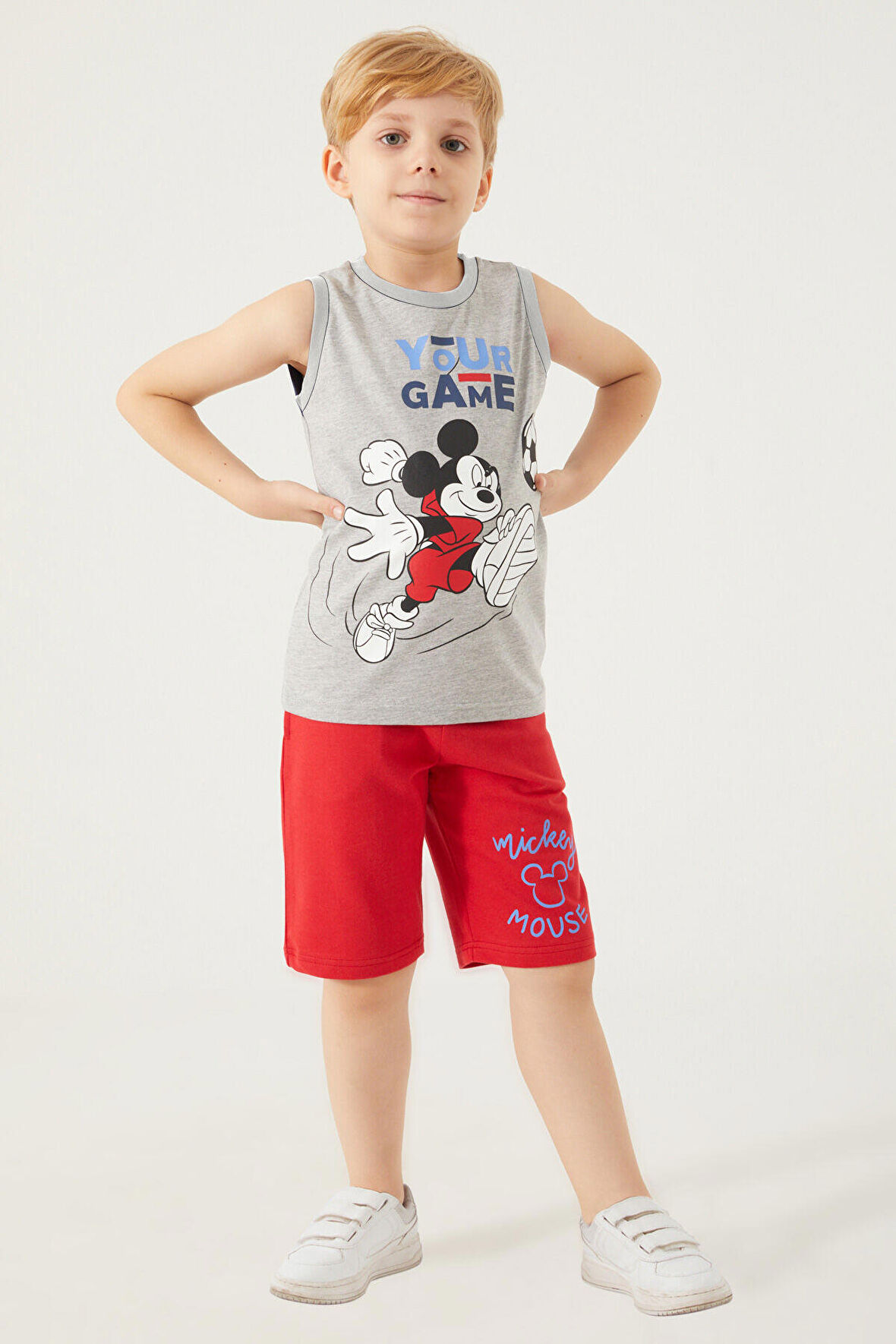 Mickey Mouse D4787-3 Çocuk  Gri Melanj Alt Üst Takım