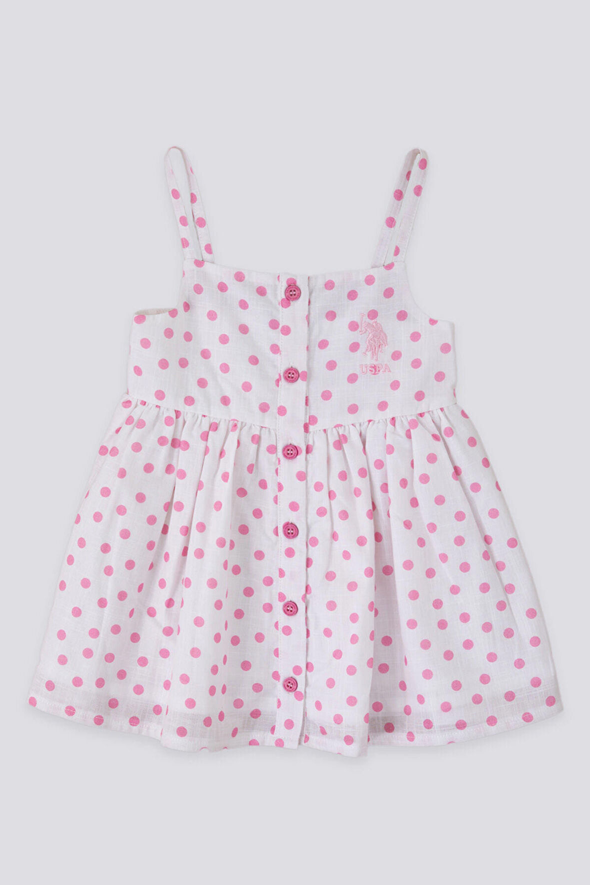 U.S. Polo Assn Small Dot Detailed Pembe Bebek Elbise