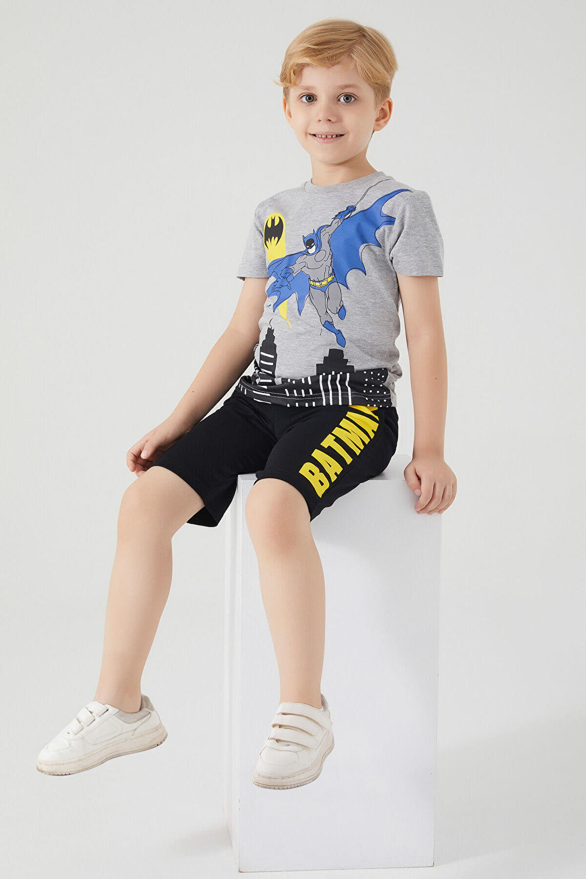 Batman City Gri Erkek Çocuk Bermuda Takım