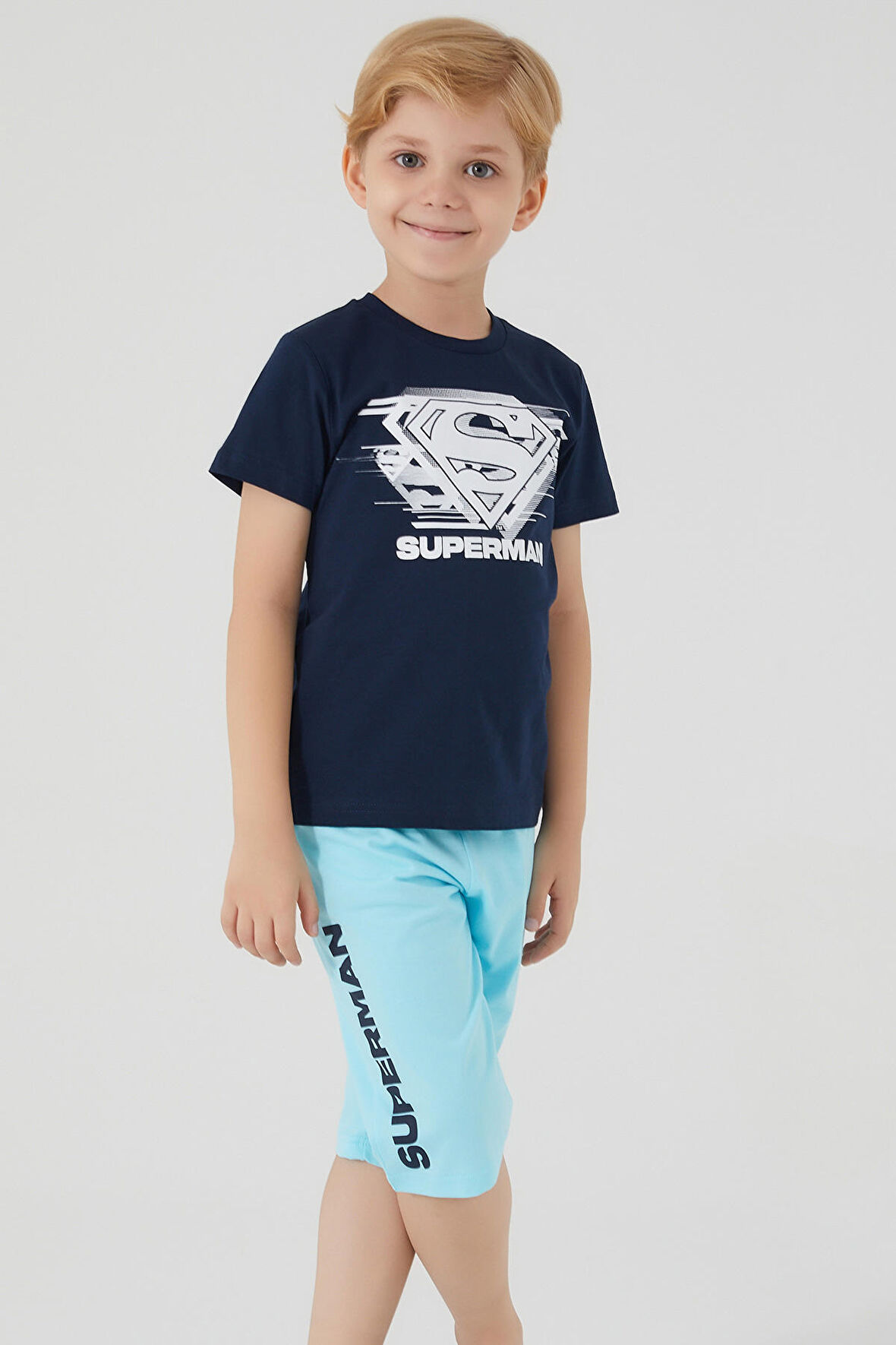 SuperMan L1562-3 Çocuk  Lacivert Alt Üst Takım