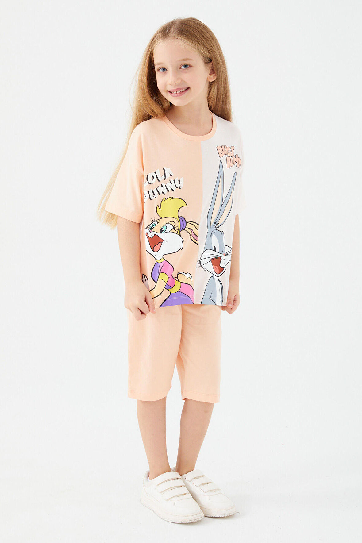 Looney Tunes Lola Bunny And Bugs Bunny Şeker Pembe Kız Çocuk Kapri Takım